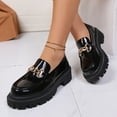 thumbnail image 6 of Wowcloth Woman's Loafers, Stylish and Versatile with Glossy Finish and Chunky Sole, Comfortable Lift Platform Shoes for Everyday Wear in Autumn and Winter, 6 of 9