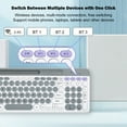 thumbnail image 3 of yeacher ZYG806 Dual-Mode Wireless Bluetooth Keyboard and Mouse Combo with Phone Holder, White - 10m Range, 2.4G/BT Connectivity, Compact Design, 400mAh Battery, Compatible with Tablets, Phones,, 3 of 6