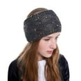 thumbnail image 3 of Cheers.US Women Head Wrap Lined Headband Stretch Knit Ear Warmer Warm Autumn Winter Knitted Woolen Yarn Headband Elastic Headwear Headgear, 3 of 7