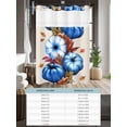 thumbnail image 6 of No Hook Cloth Fabric Shower Curtain with Snap in Liner, Navy Blue Pumpkins Fall Waterproof Shower Curtains Set with See Through Top Window, Thanksgiving Botanical Beige Bath Curtains Shower 54"x78", 6 of 6