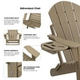 thumbnail image 4 of 2PCS Folding HDPE Adirondack Chair with 4 in 1 Cup Holder Tray, Outdoor Patio Plastic Adirondack Chairs Weather Resistant, Brown, 4 of 5