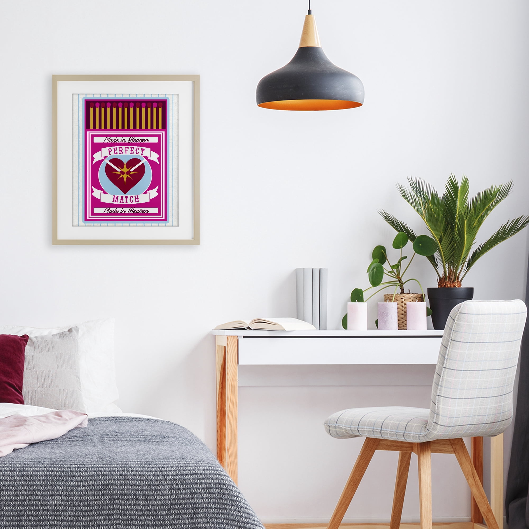 Stupell Industries Perfect Match Made In Heaven Birch Framed Print Under Glass, design by Lil' Rue
