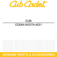 thumbnail image 3 of CUB CADET 28" Auger Housing Yellow 2 SWE SW 530 528 526 524 2X 984-04257-4021, 3 of 6