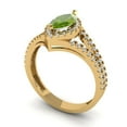 thumbnail image 2 of Halo Engagement Ring for Women - 1.2ct Natural Peridot in 14K Yellow Gold Promise Ring, 2 of 6