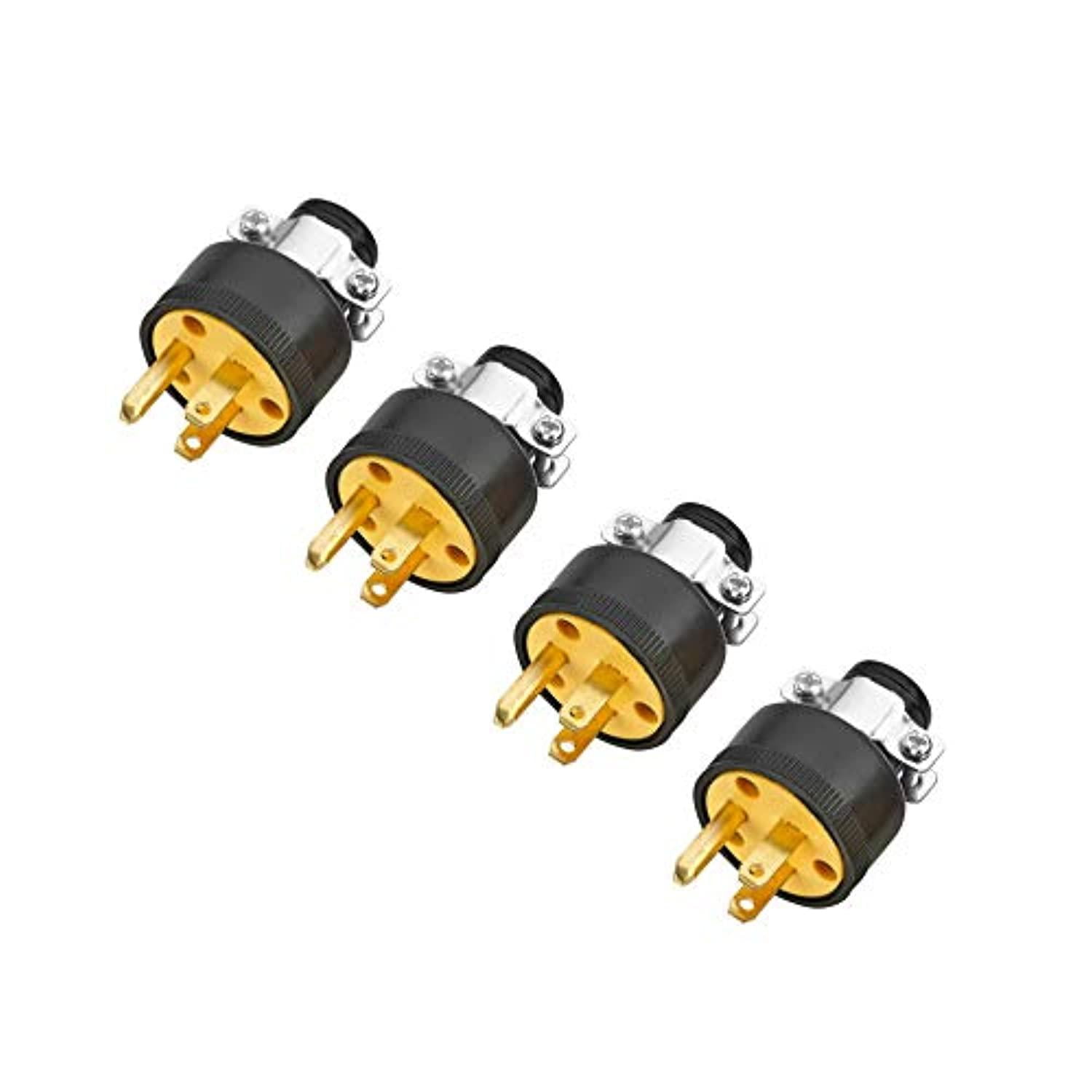 extension cord electrical wire repair end 15 amp, 125 volt male 3