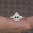 thumbnail image 6 of Cora Jewellery 1.25TCW Snow Drift Pear Moissanite Engagement Ring for Women, 10K White Gold, 7.5 US, 6 of 10