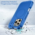 thumbnail image 4 of I-HONVA For iPhone 16 Pro Max Case Compatible with MagSafe,3-Layer Military Grade Drop Protection Anti-Slip Bumper Rugged Shockproof Dustproof Protection 6.9 inch Phone Case,Navy Blue, 4 of 6