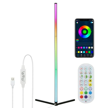 

Docooler 49.2 S-mart Intelligent Corner Standing Lamp RGB Color Changing Floor USB Powered Operated/ Supported BT Connetced/ Music Synic/ Controller Control 1&2&3H Timer Setting/ Speed & Brightnes