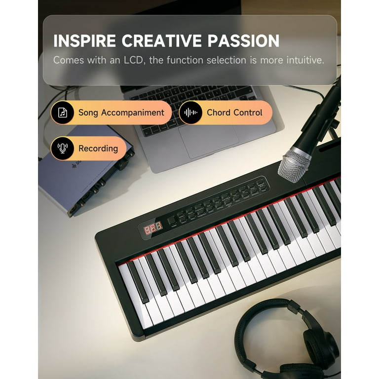 Donner 電子ピアノ 88鍵盤 セット 380種音色 128種リズム ベロシティ