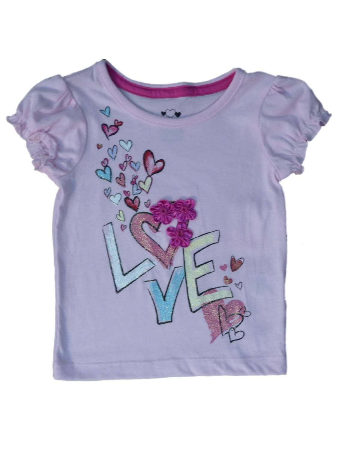 Walmart Infant Toddler Girl Pink Love With Heart Print Valentine