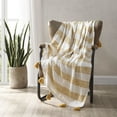 thumbnail image 4 of Brielle Home Lara Striped Cotton Throw Blanket, 4 of 4