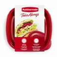 thumbnail image 3 of Rubbermaid TakeAlongs 2.9-Cup Square Food Storage Containers, 4-Pack, Red, Ideal Use for Meal Prep and Batch Cooking, 3 of 6