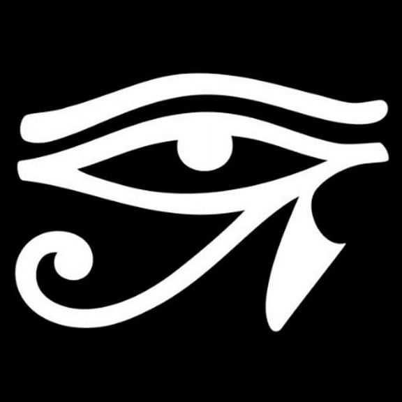 Eye of Horus Egyptian Hieroglyphic Vinyl Cut Decal With No Background | 5.5 Inch White Decal | Car Truck Van Wall Laptop Cup