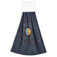 thumbnail image 7 of Yayeee Kitchen Hanging Hand Towels Set of 2 with Loop Bathroom Absorbent Tie Towel, Cat Planet, 7 of 7