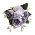 thumbnail image 3 of XIA0LE 5 Bundles Artificial Peonies Silk Flowers, Faux Peony Bouquet Florals Arrangements Decor For Farmhouse Home Boho Wedding Table Centerpiece, Fake Plastic Flowers Bulk Vase Decoration (Purple), 3 of 9