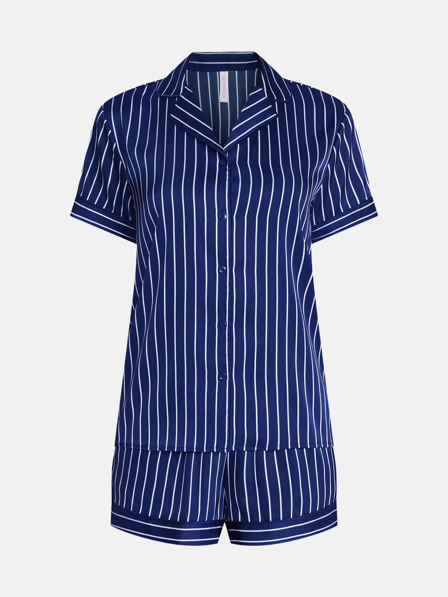 Joyspun Women’s Stretch Satin Sleep Top and Shorts, 2-Piece Set, Sizes XS to 3X