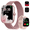Rose Pink, variant on Smart Watch Fits for Android and IPhone, 1.85 inch Fitness Tracker, Men Women's Smartwatch with Answer/Make Calls/120+ Sports Modes/Message Reminder, IP68 Waterproof Ebony Black