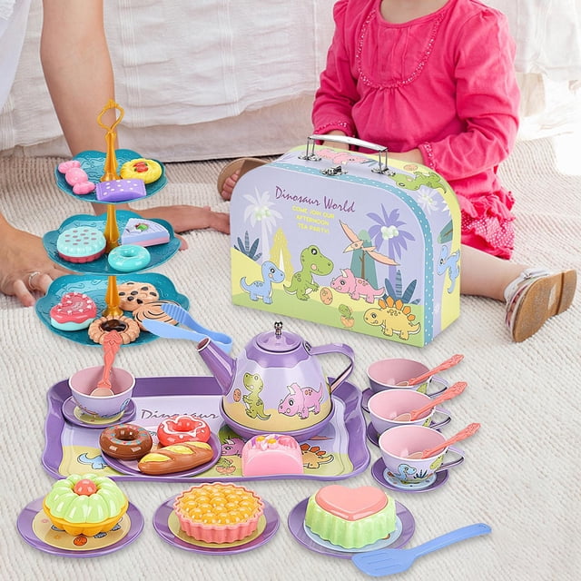Accesorios para comida de juego, accesorios para juegos de imitación, postre, juego de cocina para niños, juego de té para niños pequeños, juego de fi Estilo C