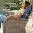 thumbnail image 5 of Unnifurnzi Outdoor Furniture With Fire Pit-8 Pieces Wicker Patio Conversation Set Outdoor Rocking Swivel Glider Chair with Patio Couch Patio Furniture for Deck Porch Garden Poolside-Gray/Blue, 5 of 7