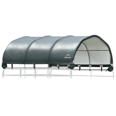 ShelterLogic Corral Horse Shelter, Green, 12 x 12 ft, Animal Shelter