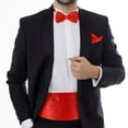 thumbnail image 2 of Eease 3 Pcs Men's Satin Cummerbund Bow Tie with Handkerchief for Weddings Parties Proms, 2 of 6