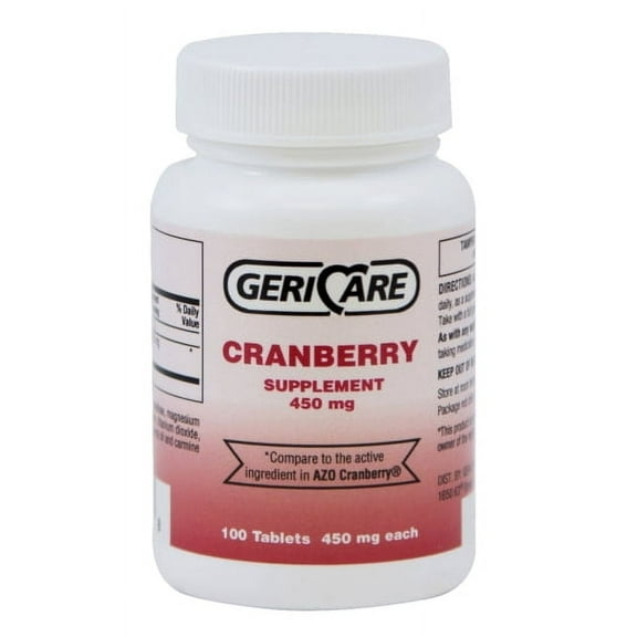 2-PackGeri-Care 845-01-GCP Cranberry Tablets 450mg. (Set of 2 Bottles of 100)