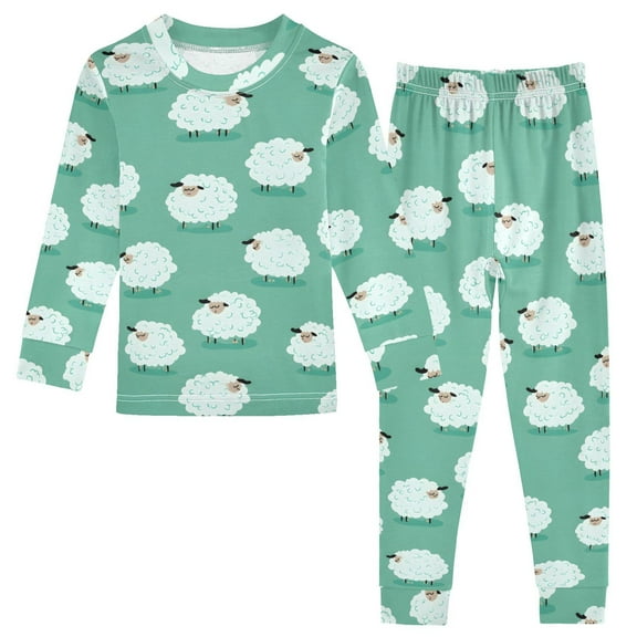 Fluffy Sheep Design Cotton Pajamas 2 Piece Set Sleepwear Soft and Comfortable Homewear Nightwear