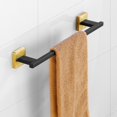 thumbnail image 5 of Matte Black Gold Bathroom Accessories Set Wall Towel Holder Roll Paper Holder Towel Ring Robe Hook Stainless Steel Hardware Set, 5 of 5