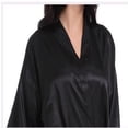 thumbnail image 6 of LYMAYTER Satin Sleepwear Robe‌ for Women's Short Gilded Letters Bridal Party Bathrobe S-2XL, 6 of 8