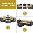 thumbnail image 4 of Patiojoy 4 PCS Patio Rattan Furniture Set Wicker Conversation Set w/Storage Box, 4 of 6