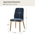 thumbnail image 7 of Dining Chairs Set of 2 Modern Upholstered Solid Wood Legs High Back Armless Side Chair Kitchen Navy, 7 of 7