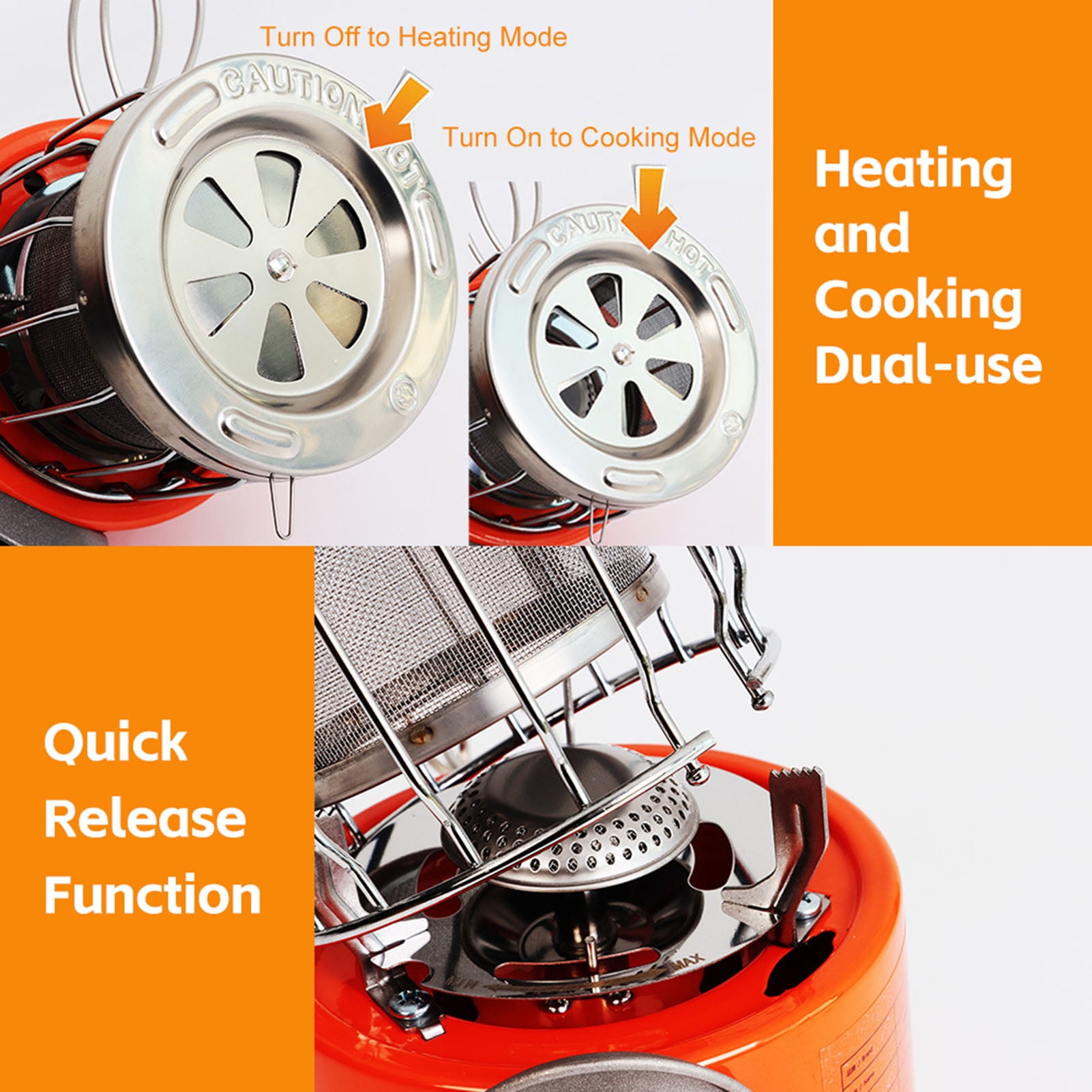 Portable Portable 2000W Gas Heater Outdoor Camping Stove Heating Cooker For Ice Fishing Camping Hiking
