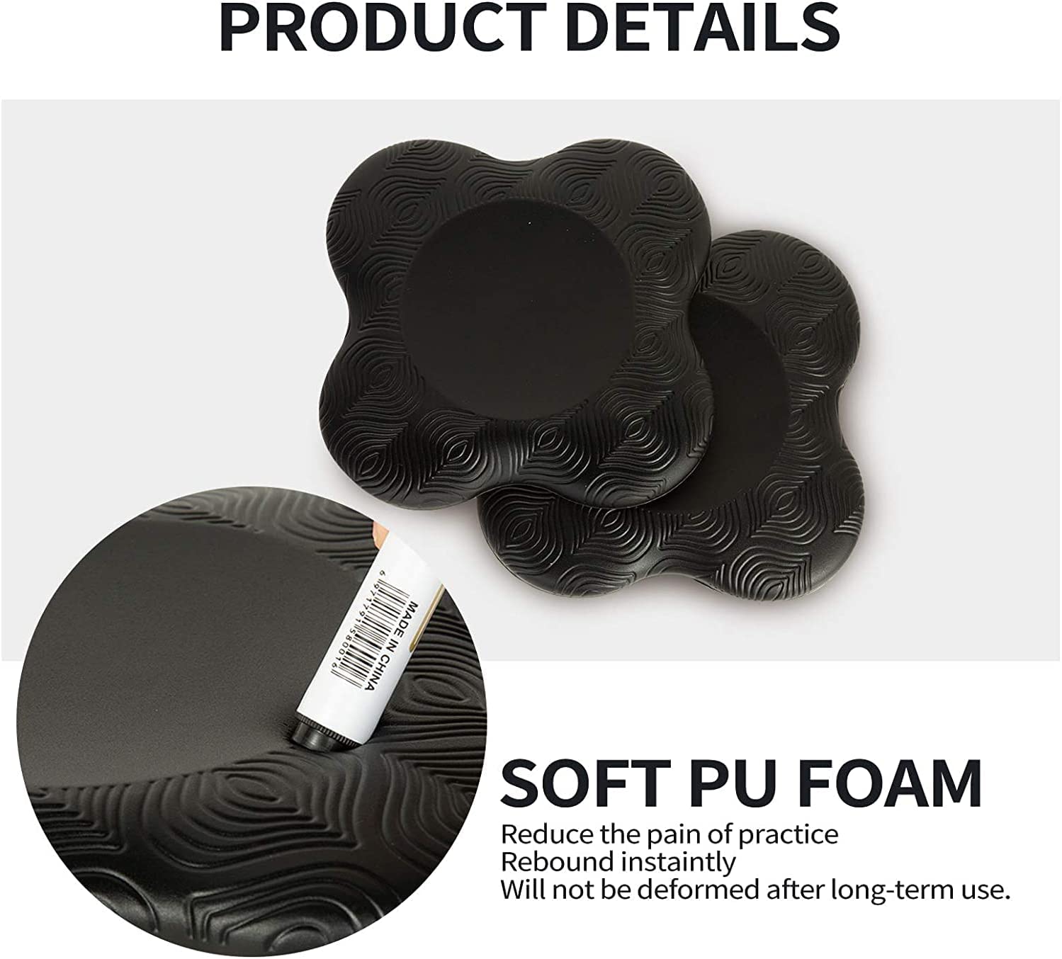 RGHJAR-Yoga Knee Pad Cushion Extra Thick for Knees Elbows Wrist Hands Head Foam Yoga Pilates Work Out Kneeling pad