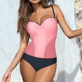 thumbnail image 2 of Sngxgn Women Swimsuit Tummy Control Bathing Suits Modest Full Coverage Swimwear(Pink,L), 2 of 4