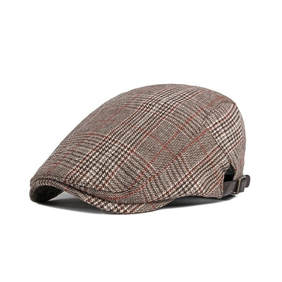 WITHMOONS Adjustable Newsboy Hats Cotton Tweed Ivy Flat Cap Irish Cabbie Gatsby Golf YZ30108 (Brown)