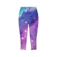 thumbnail image 4 of DDAPJ pyju Capri Leggings for Women 2025 Trendy Summer Cropped Pants Elastic Waist Slim Fit Yoga Bottom Pants Trendy 3D Print Casual Workout Capris Today's Sales Multicolor M, 4 of 6