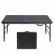 thumbnail image 1 of QinaQin Mesa plegable tipo maleta para exterior con altura ajustable y patas metálicas, ligera y portátil, ideal para camping, patio o playa, 1 of 6
