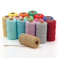 thumbnail image 2 of 2mm 100m Cotton String Twine 8 Ply Solid Colour Holiday Decorative Read For Diy Craft Gift Bake Wrapping, 2 of 5