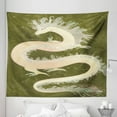 thumbnail image 1 of Green Tapestry, Chinese Reptile Dragon Eastern Culture Medieval Themed Grunge Style Pattern, Fabric Wall Hanging Decor for Bedroom Living Room Dorm, 5 Sizes, Yellow and Green, by Ambesonne, 1 of 1