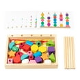 thumbnail image 3 of Juego de juguetes de secuenciación de cuentas de madera Hugo Montessori bloques apilables educación temprana, 3 of 10