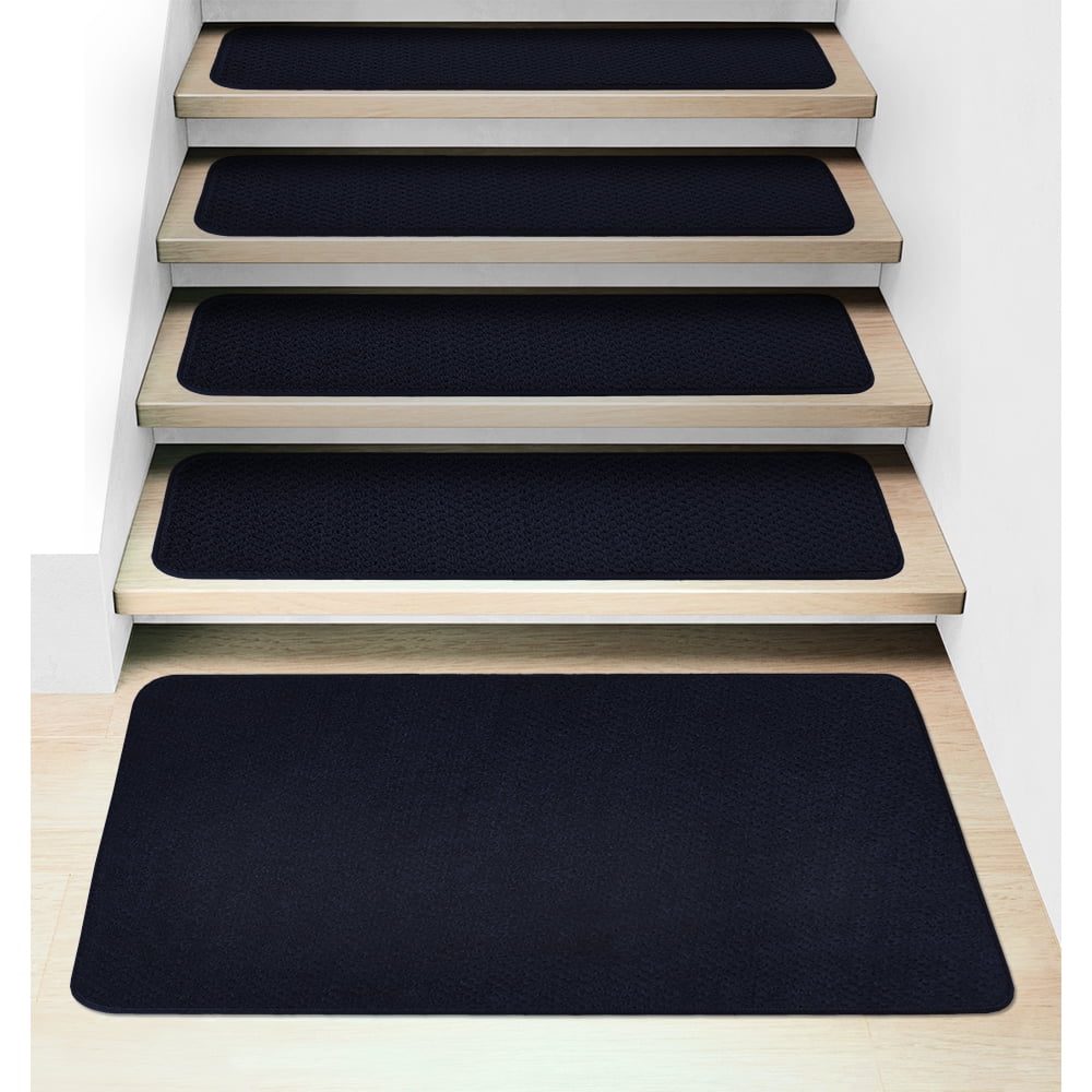 Set of 15 Attachable Carpet Stair Treads and Matching Landing Rug