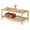 Natural, variant on Costway 2-Tier Boho Coffee Table for, Rectangular Center Table with Rubber Wood Frame Black