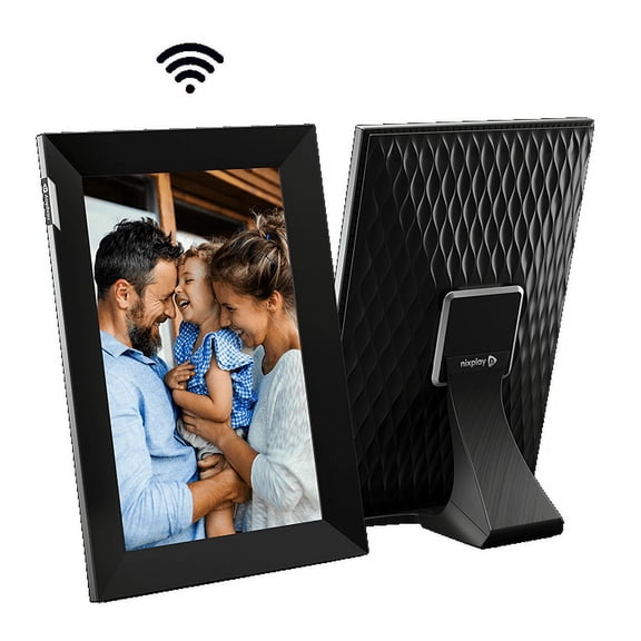 Nixplay 10.1 inch Touch Screen Digital Picture Frame with WiFi (W10K), Black-Silver, Share Photos and Videos Instantly via Email or App