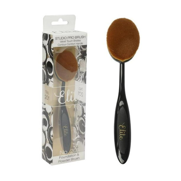 DDI 2338543 Elite Studio Pro Oval Foundation & Powder Brush, Black