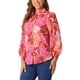 thumbnail image 4 of CAMISA DE MUJER CON ESTAMPADO FLORAL INSPIRE CHIC, CON BOTONES, DE MANGA LARGA, MODA CASUAL, TALLA XL, ROJO, 4 of 6