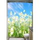 thumbnail image 2 of Cortina de ducha de primavera de Jawo, conjunto de cortina de ducha de cielo azul con margaritas blancas de flores silvestres, cortina de baño con estampado de naturaleza verde, escenario botánico del Feliz Sencillez, 2 of 4