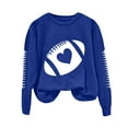 thumbnail image 4 of GEWSEY Womens Sweatshirt Gamy Day Graphic Print Long Sleeve Sunday Football Season Casual Tops Crewneck Outfits (Blue, XL), 4 of 6