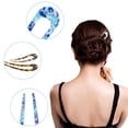 thumbnail image 3 of French Hair Forks Pins Tortoise Shell Shape Updo Hair clips for Thin Thick Hair, 4.3 inch Classic Cellulose Acetate 4 Pack, 3 of 5