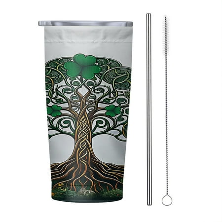 

Celtic Tree of Life Irish St Patricks Day 20oz Tumbler Insulated Stainless Steel Water Bottle Portable Travel Coffee Tea Mug Cup