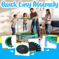 thumbnail image 6 of YORIN 36" Trampoline for Kids, 3FT Mini Indoor/Outdoor Foldable Toddler Trampoline with Adjustable Foam Handle, Small Rebounder Fitness Trampoline with No-Gap Padded Cover, Gift for Baby, 6 of 11